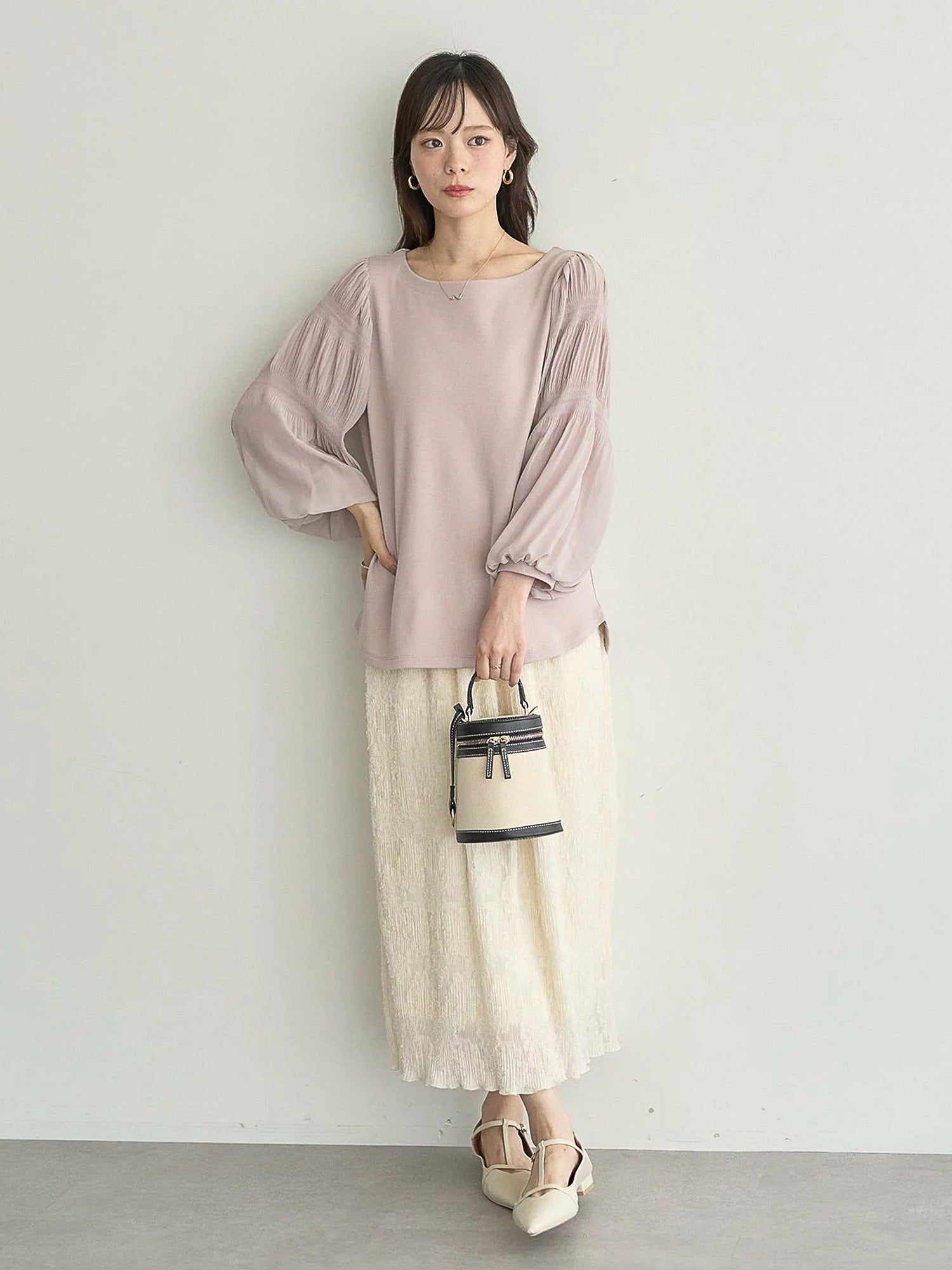 Moji Pleated Sleeve Blouse