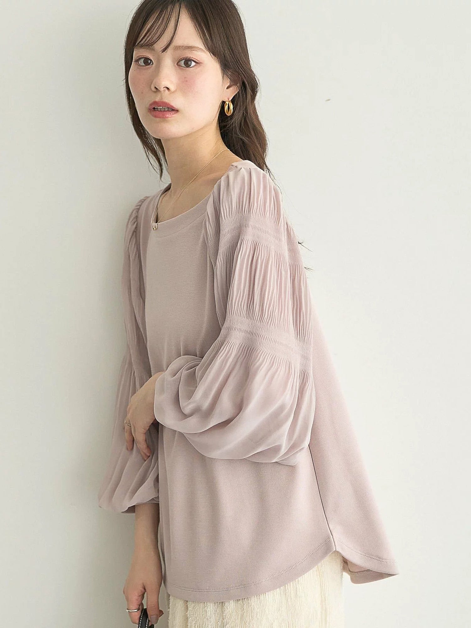 Moji Pleated Sleeve Blouse