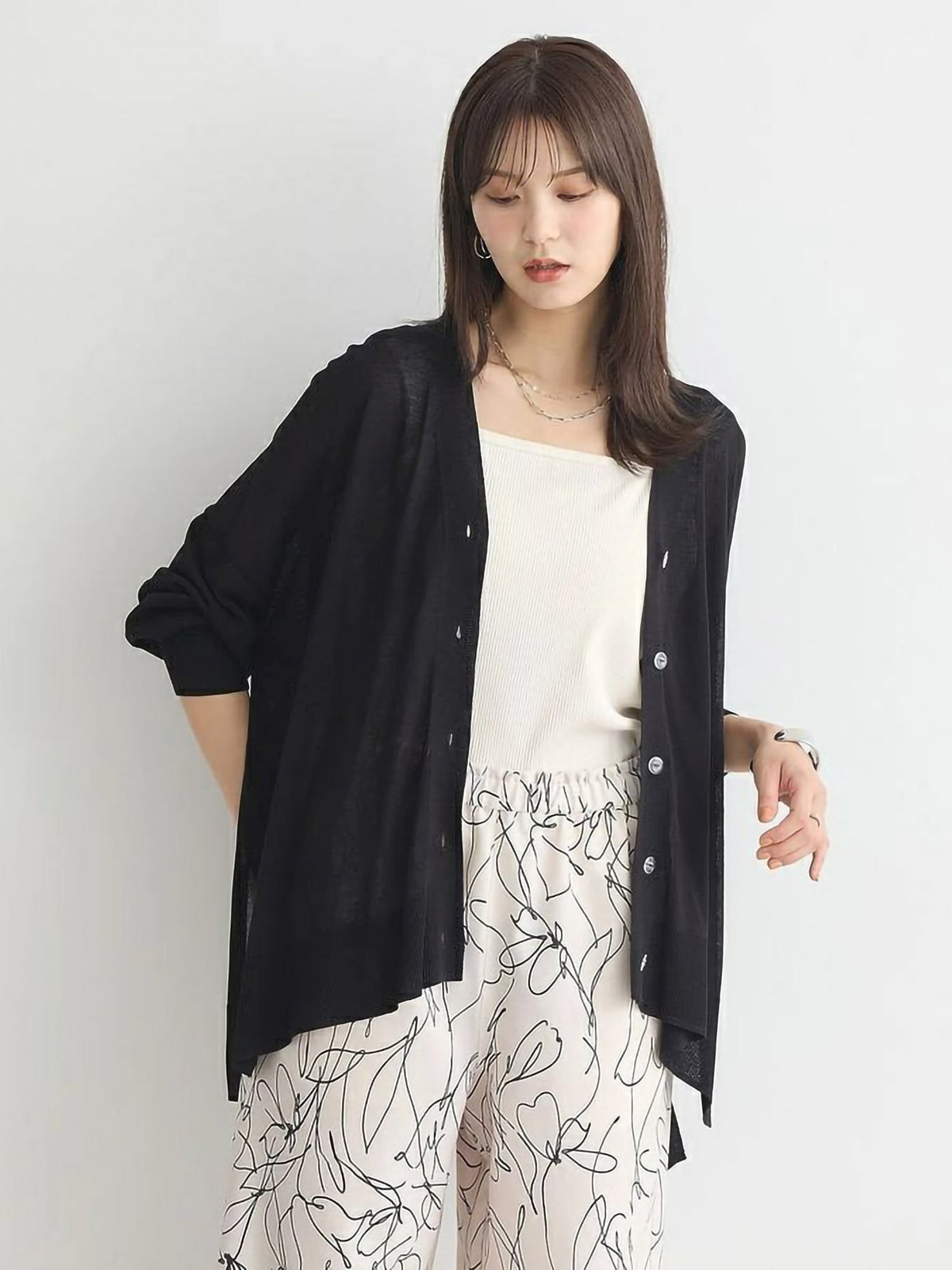 Mokuren Sheer Loose Cardigan