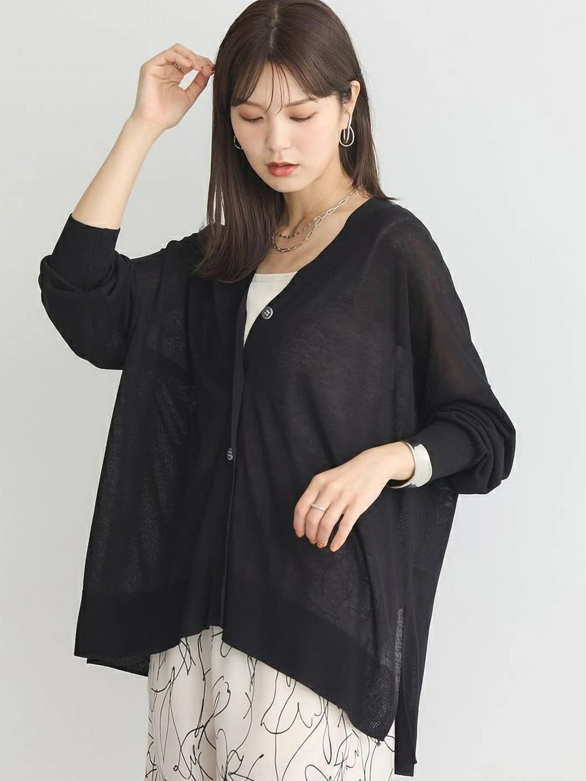Mokuren Sheer Loose Cardigan