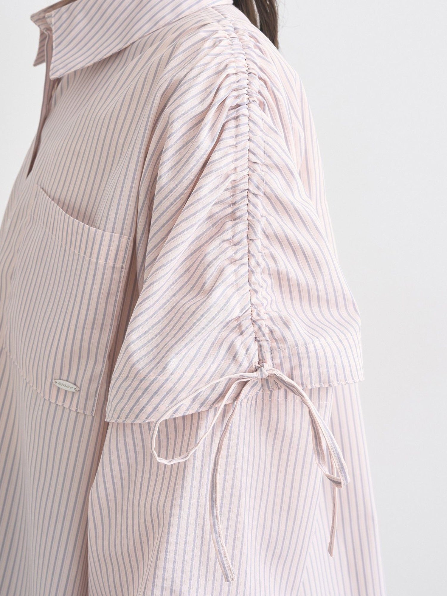 Musubi 2-Way Shoulder Drawstring Ribbon Shirt