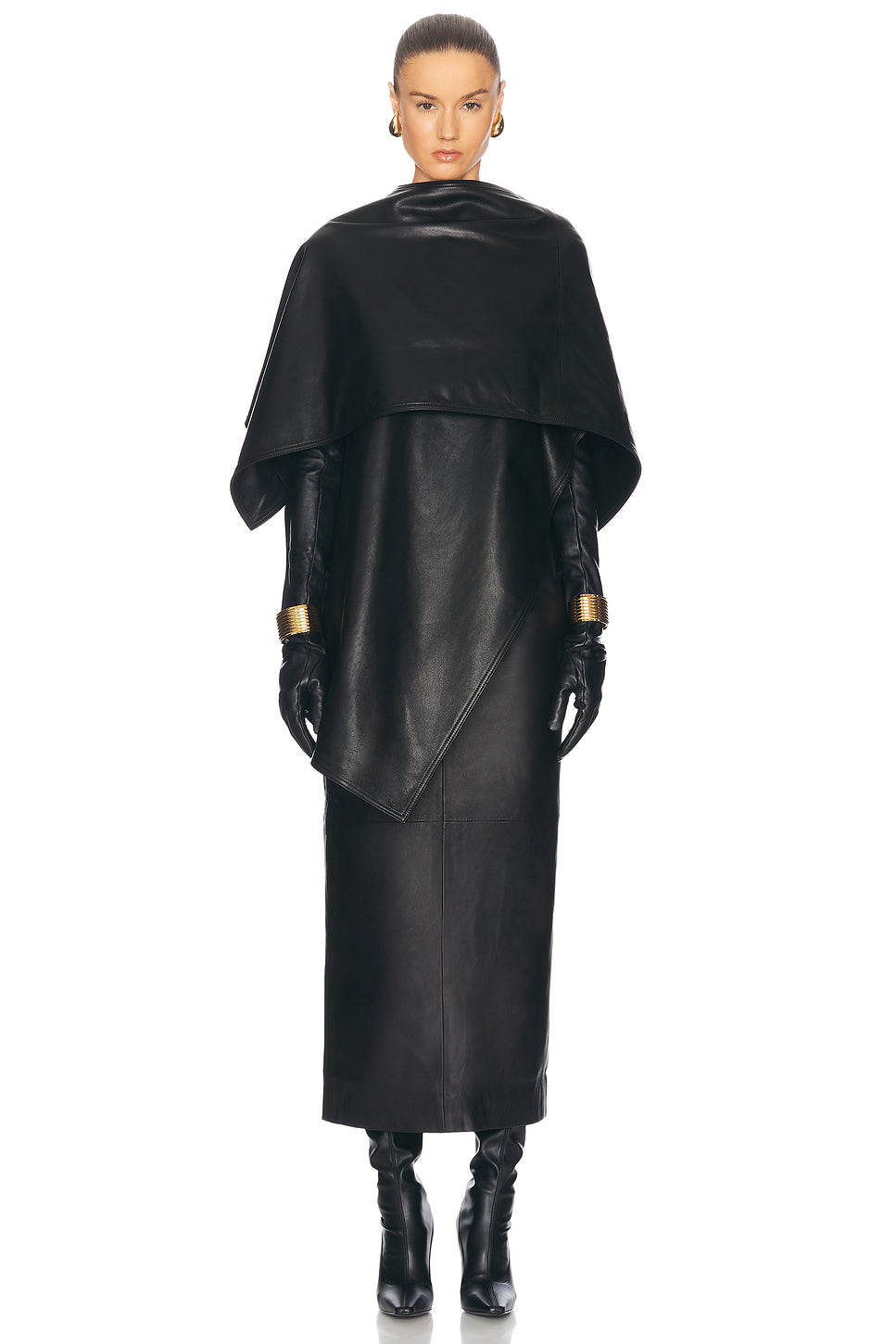 Edra Sleek Leather Cape