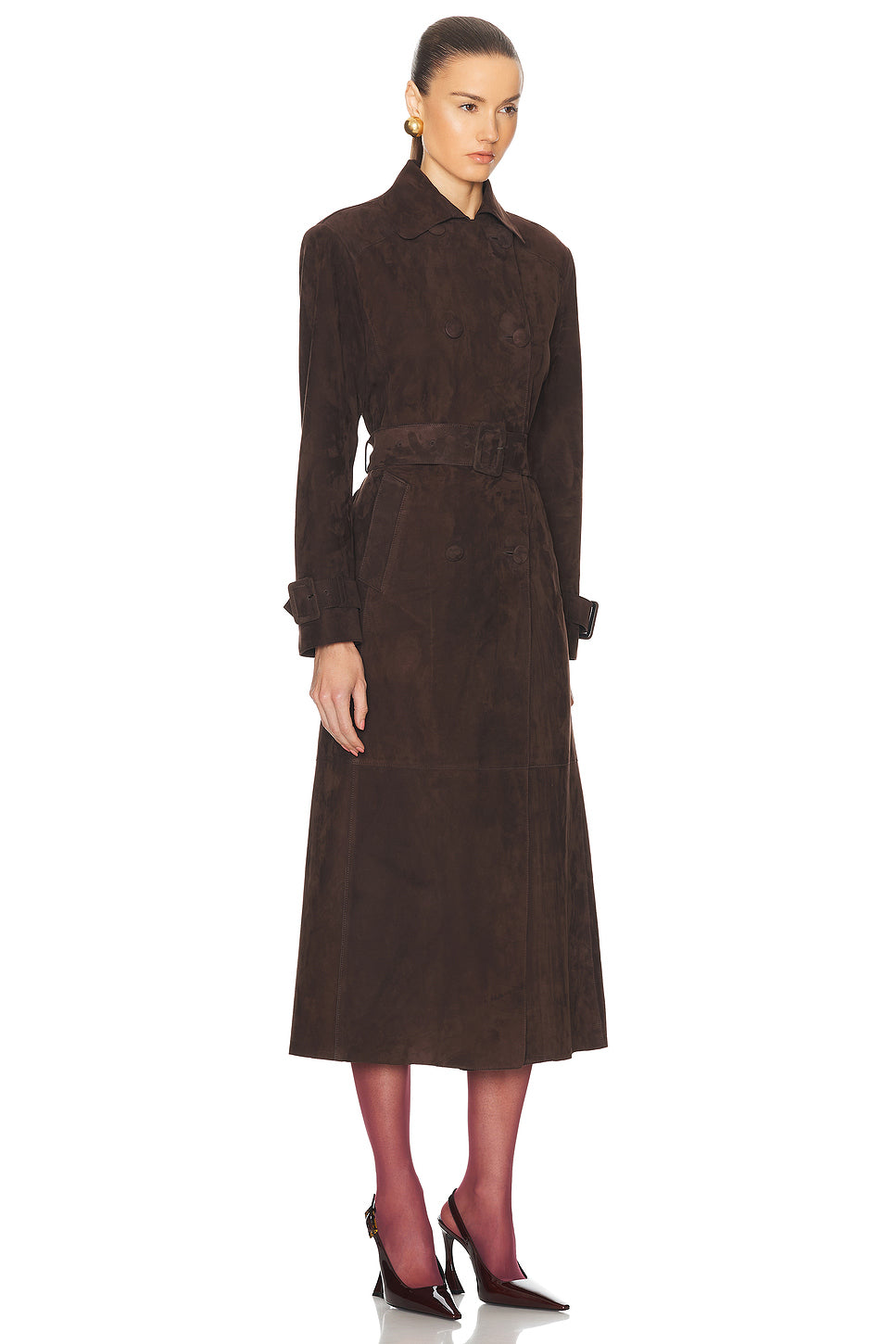 Tate Tailored Suede Trench Coat