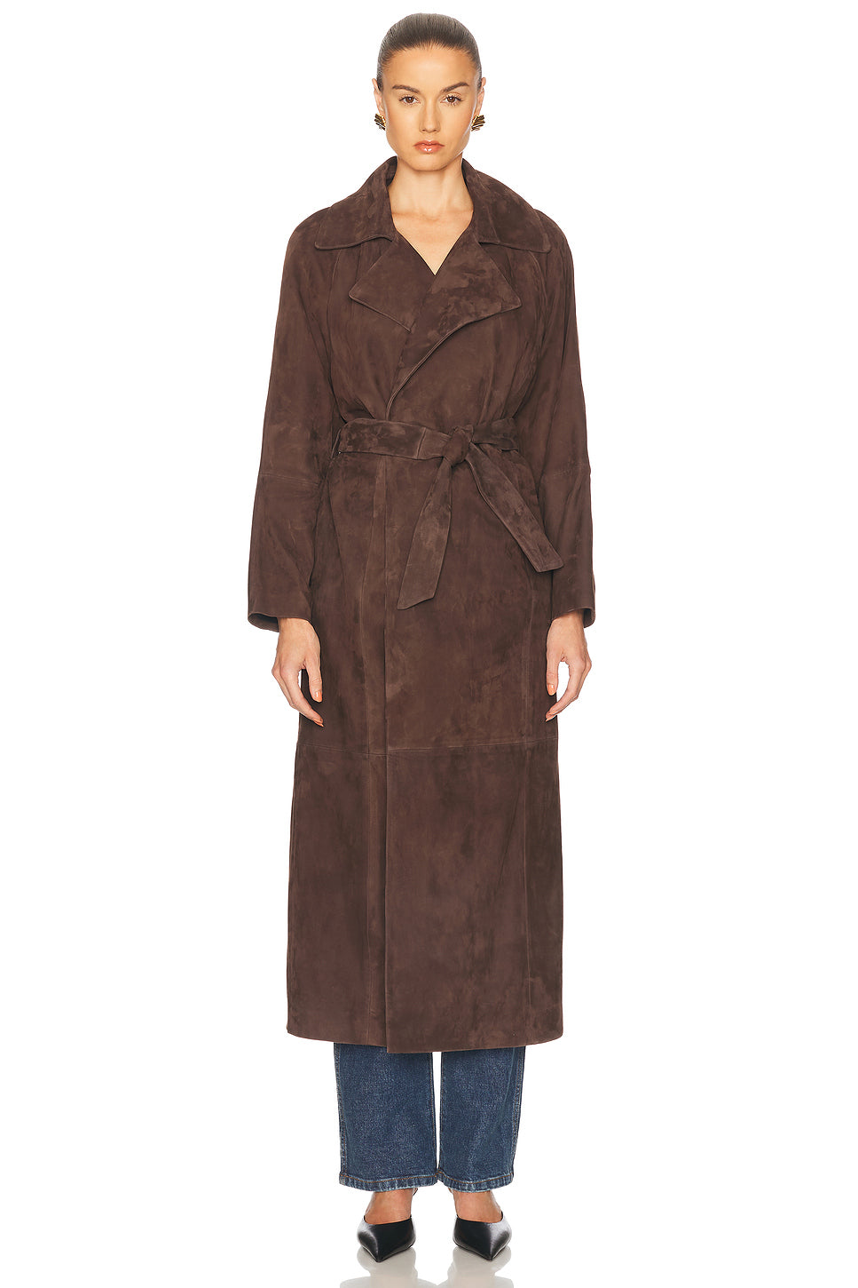 Althea Belted Suede Coat