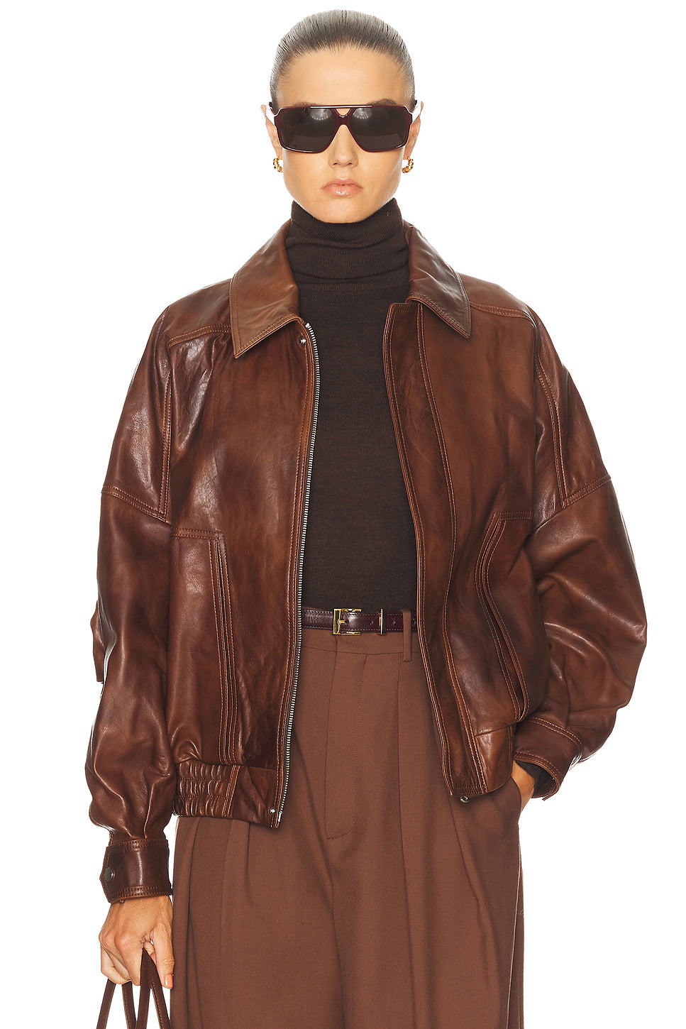 for FWRD Dalma Relaxed Leather Jacket
