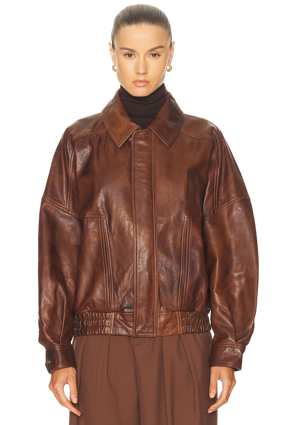 for FWRD Dalma Relaxed Leather Jacket