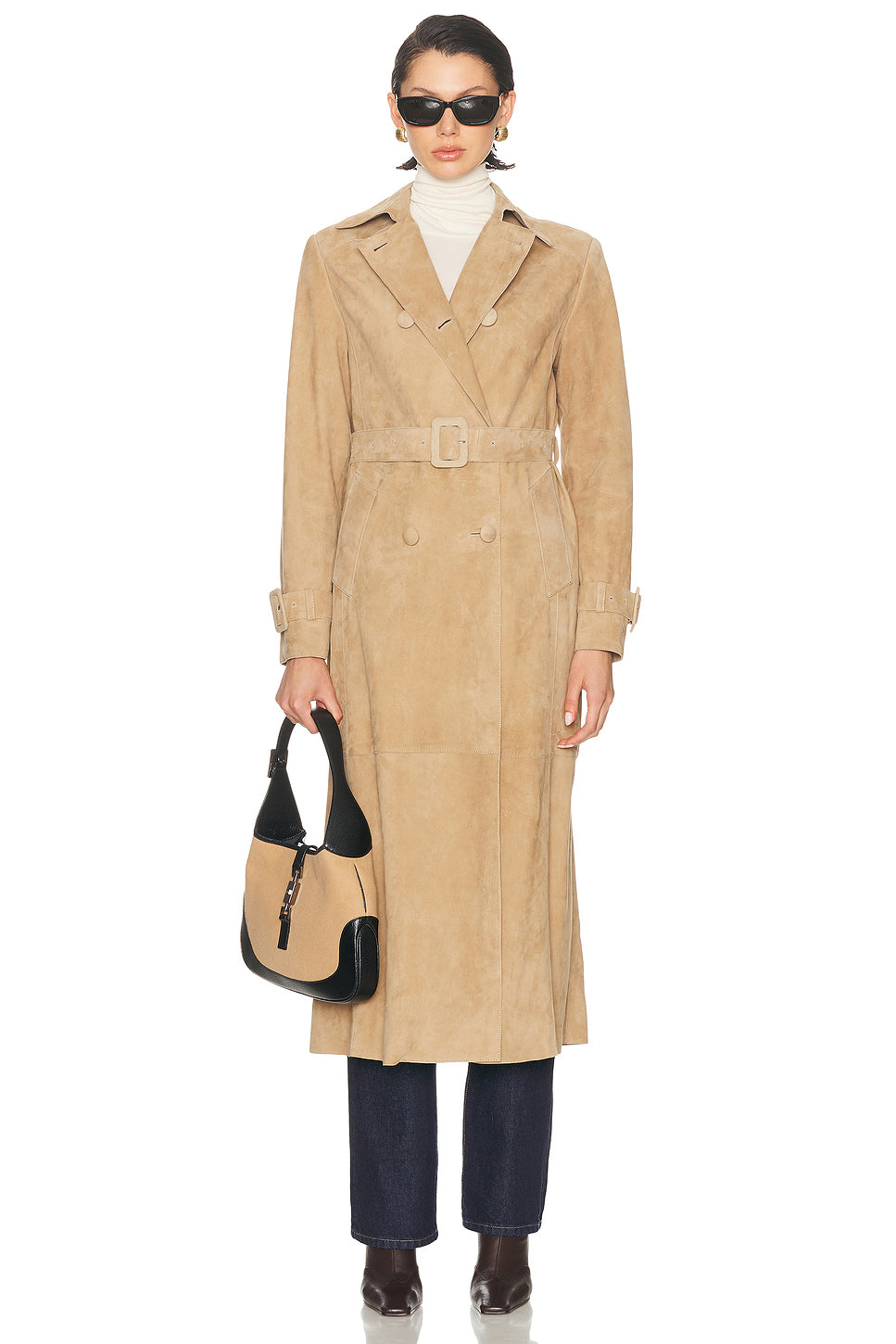 Tate Suede Trench Coat