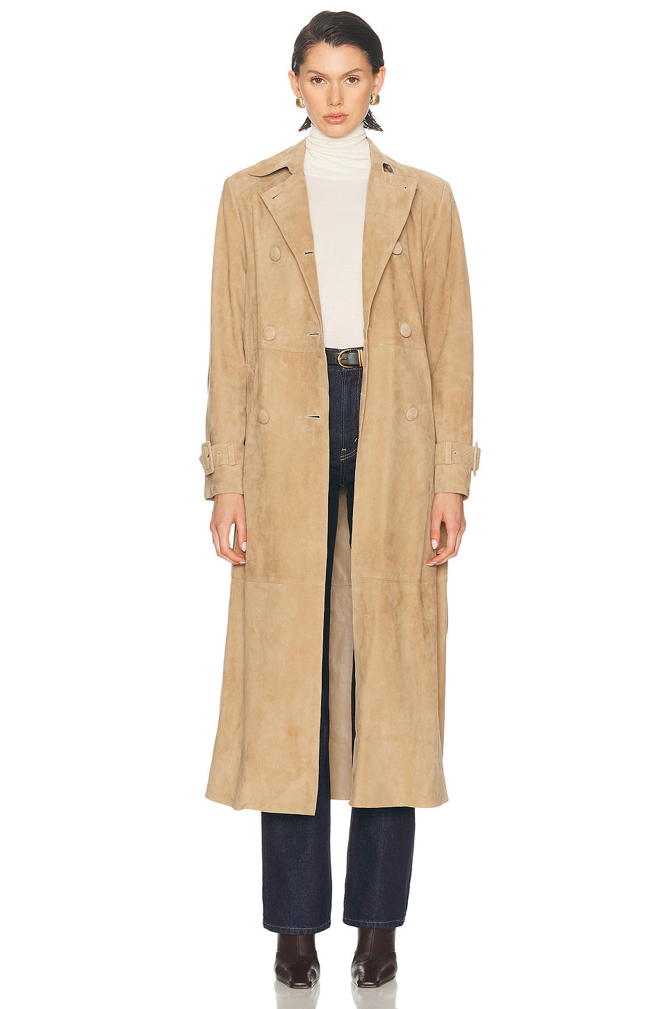 Tate Suede Trench Coat