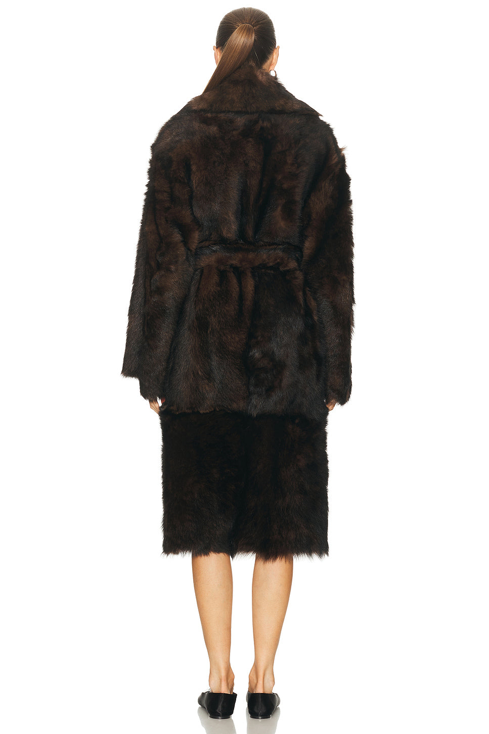 Uma Drapey Shearling Coat
