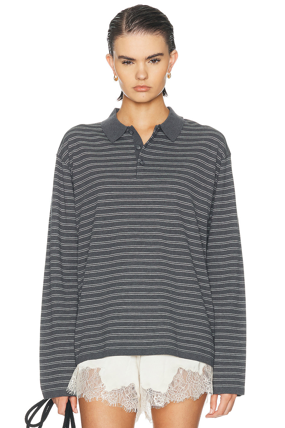 Foley Stripe Polo Sweater