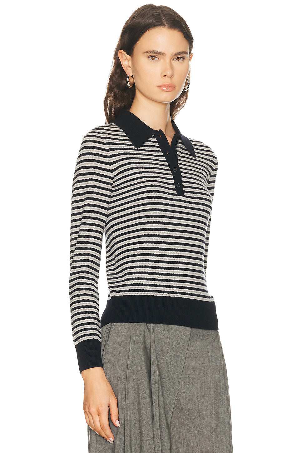 Prescott Stripe Polo Knit Top