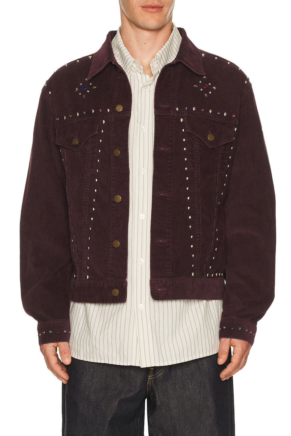 Studded Jean Jacket 14W Corduroy