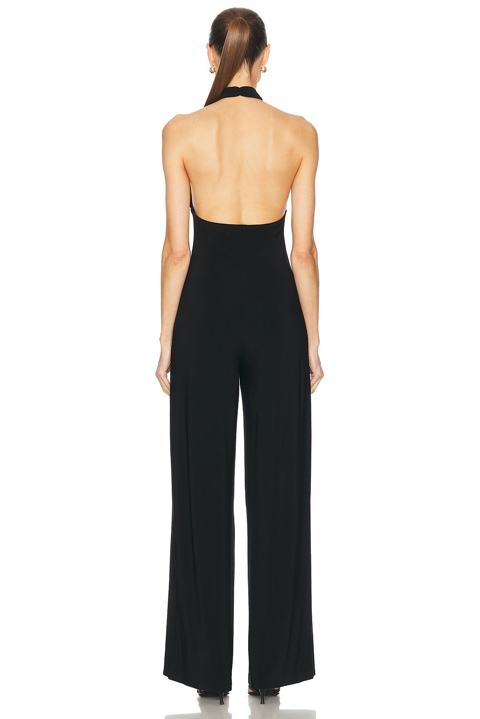 Cross Halter Straight Leg Jumpsuit
