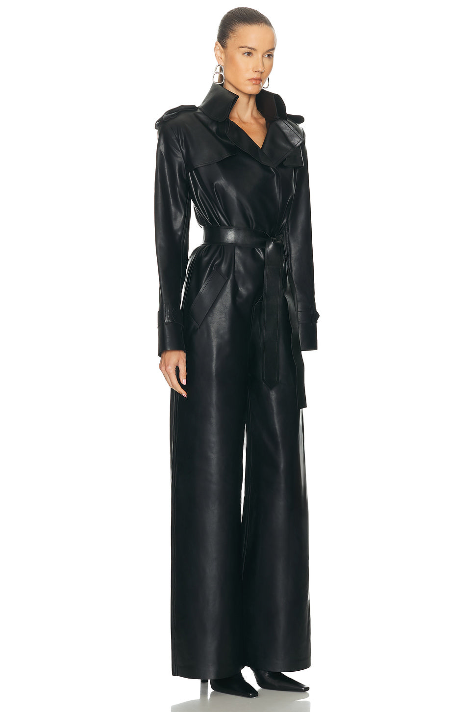 Double Breasted Trench Straight Leg Jumpsuit