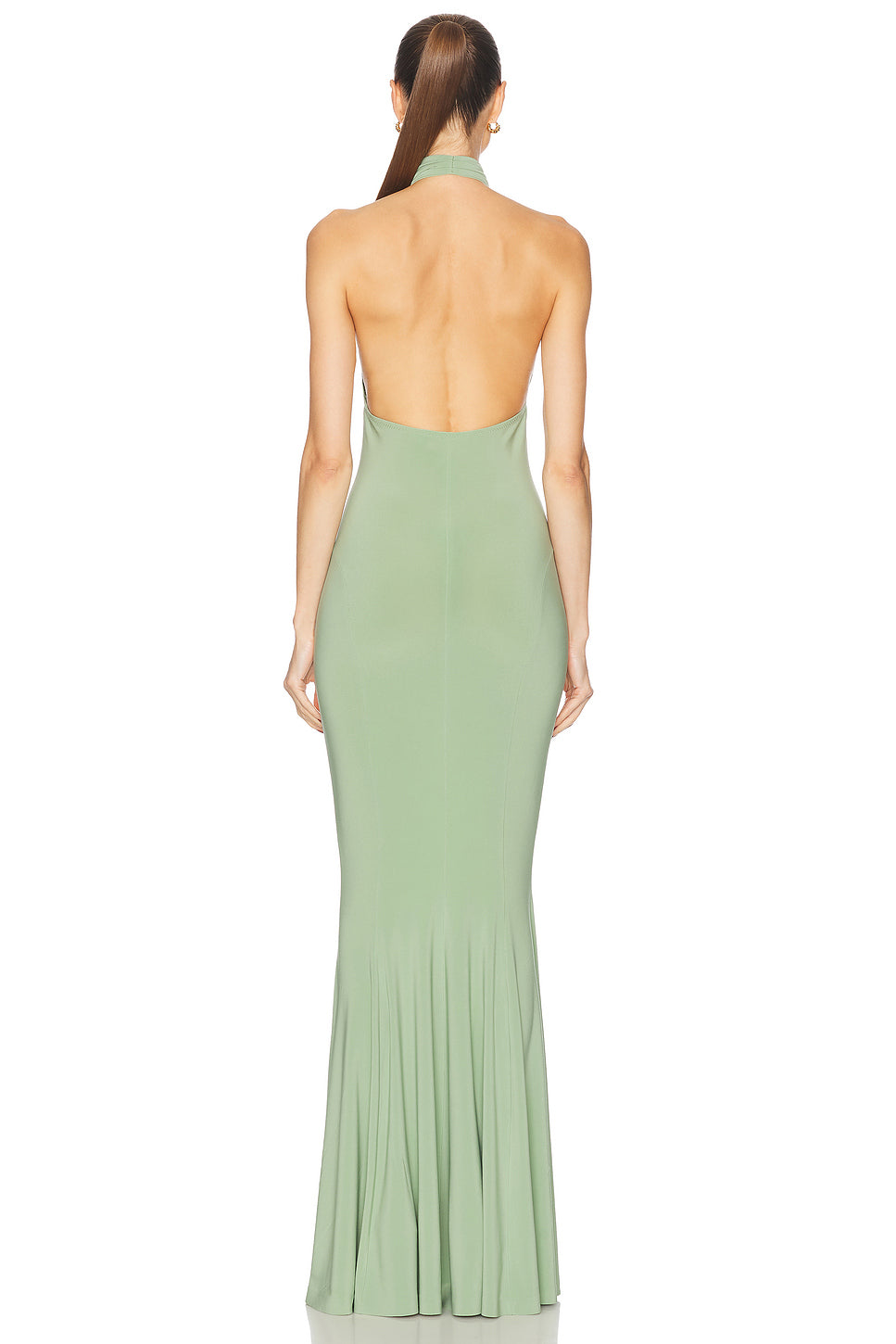 Cross Halter Fishtail Gown