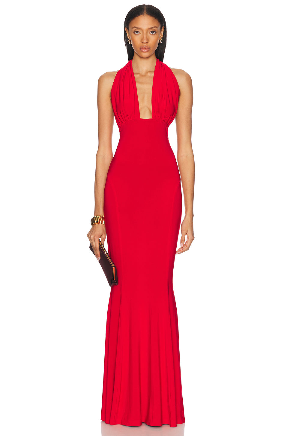 Cross Halter Fishtail Gown