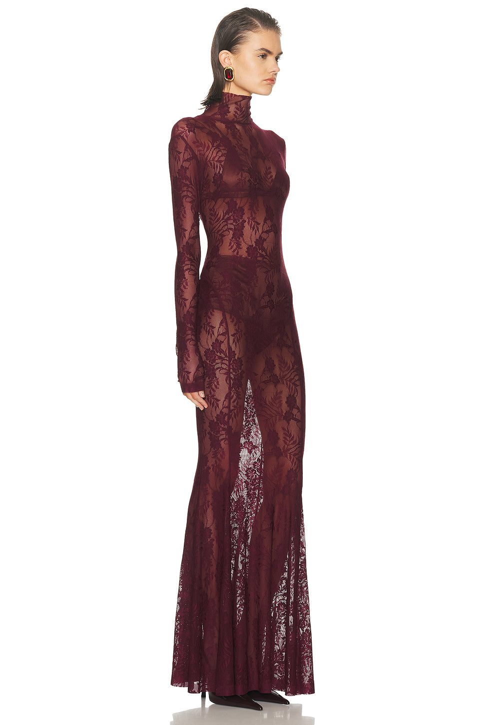Long Sleeve Turtleneck Fishtail Gown