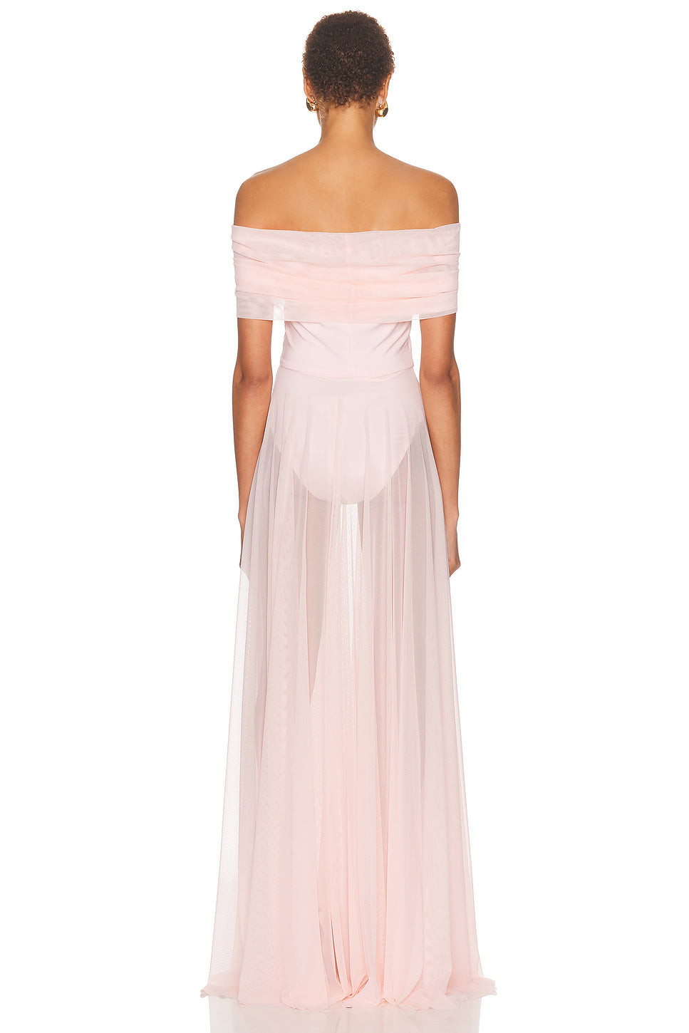 Sleeveless Cowl Neck Combo Flared Gown