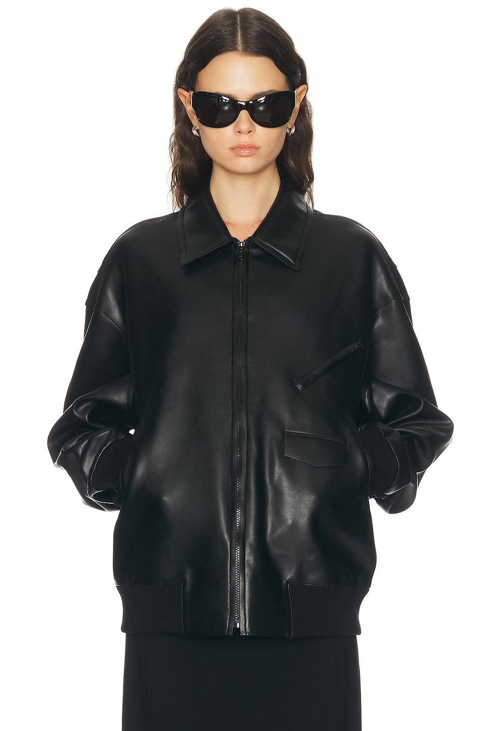 Oversized Mens Classic Zip Front Jacket