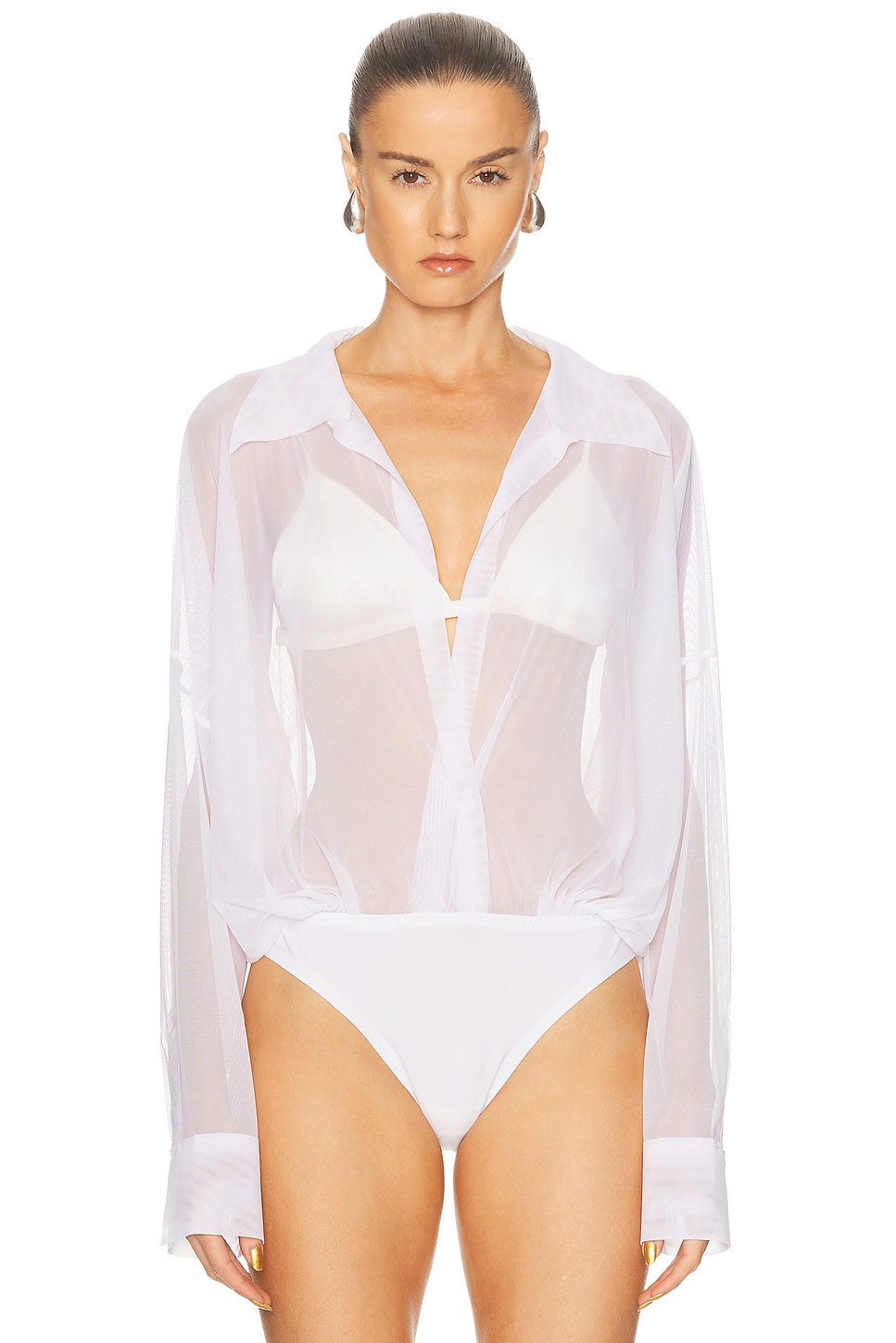 Super Oversized Boyfriend Shirt Bodysuit