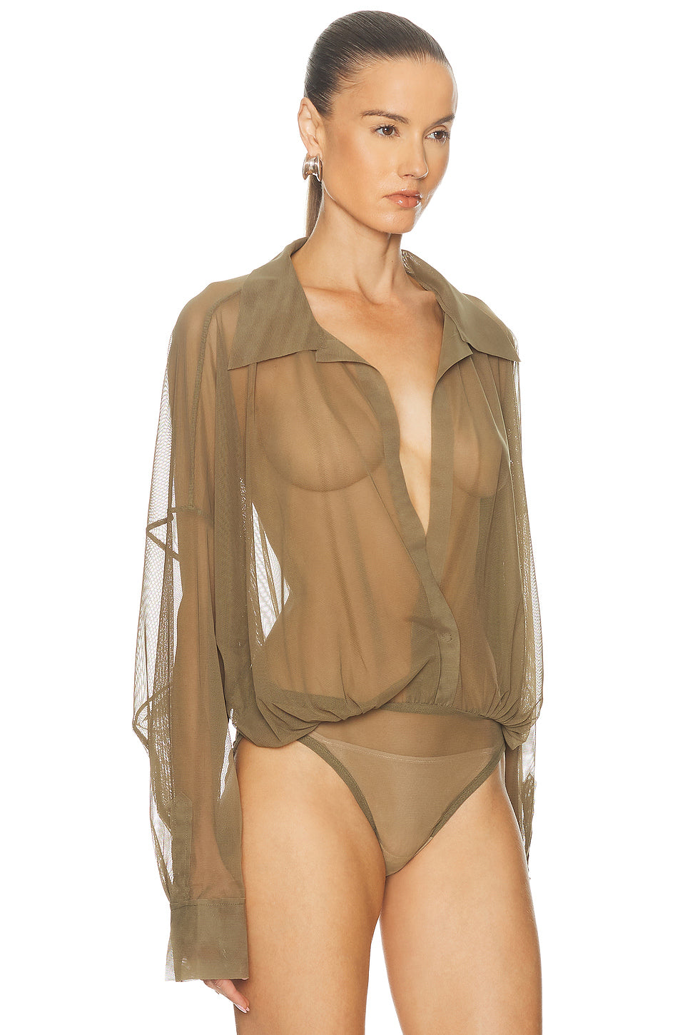 Super Oversized Boyfriend Shirt Bodysuit