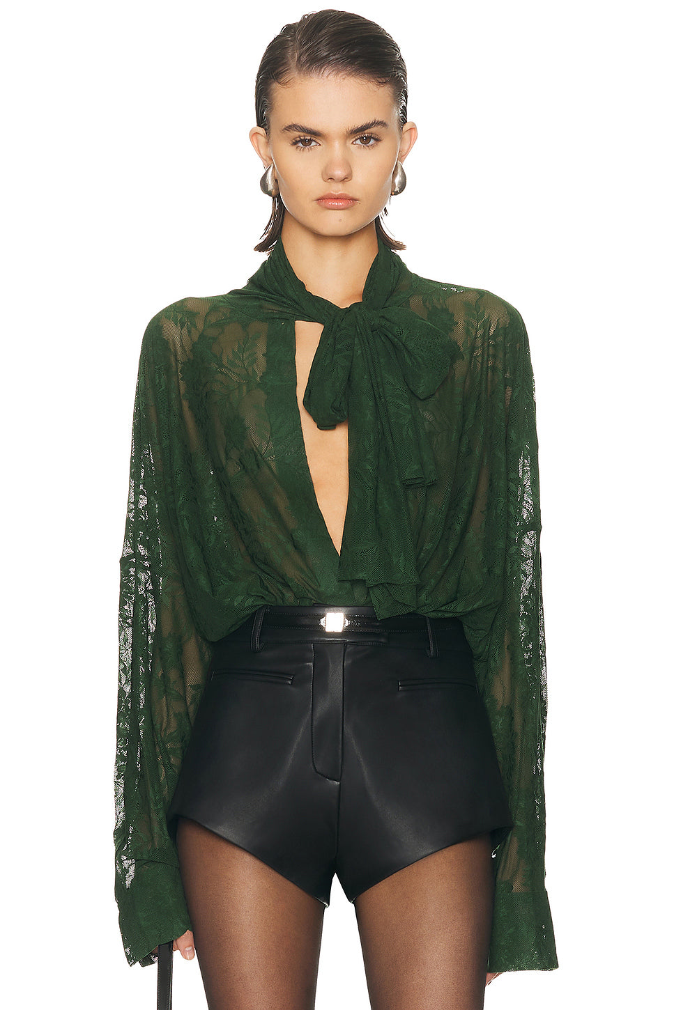 Super Oversized Boyfriend Bow Bodysuit