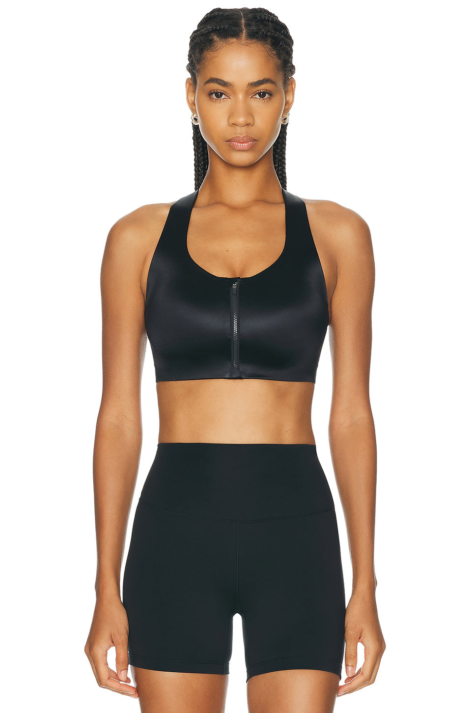 Shine Racerback Zip Front Bra
