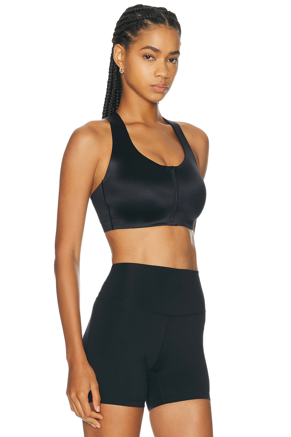 Shine Racerback Zip Front Bra