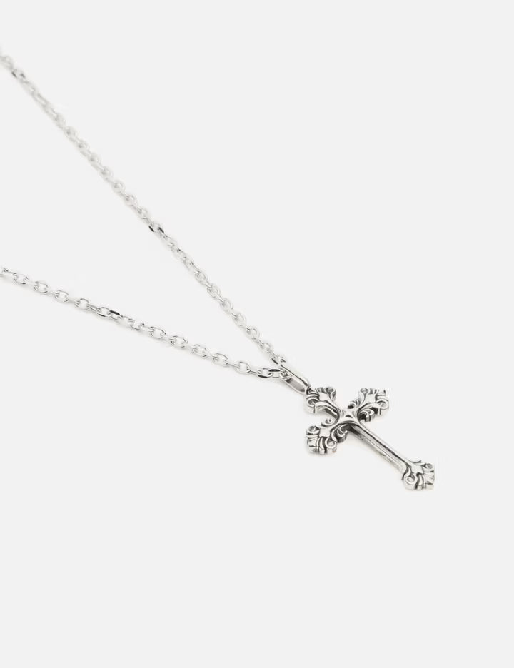 Cross Pendant Necklace (Oxidised)