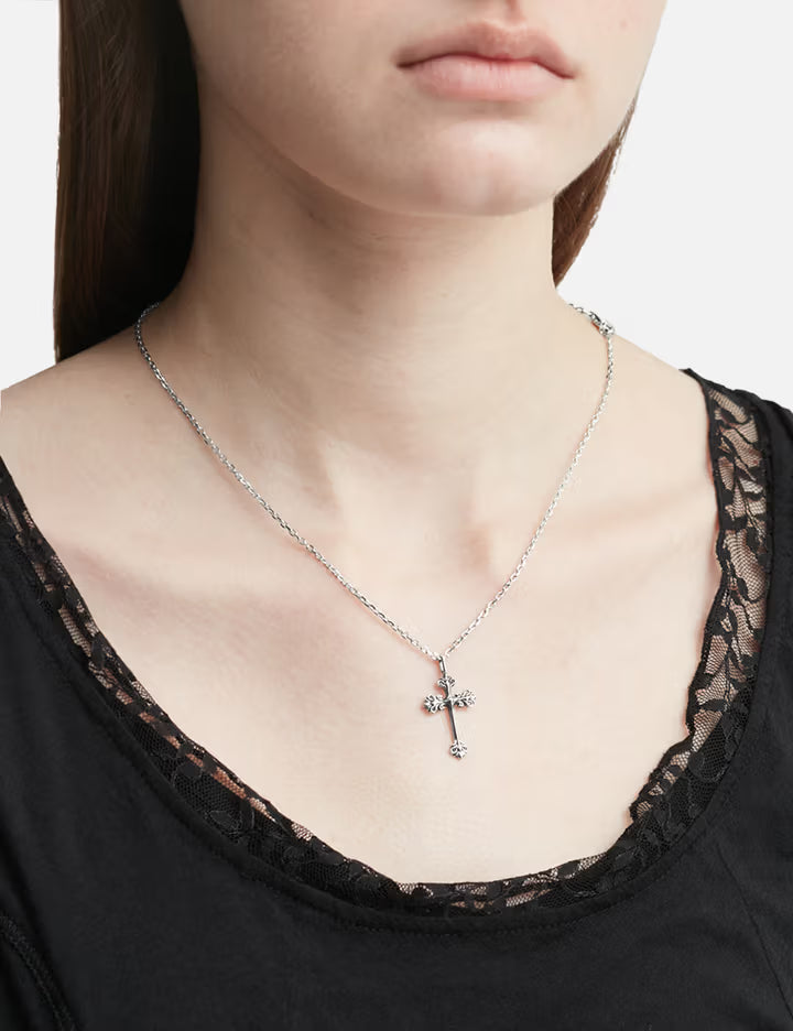 Cross Pendant Necklace (Oxidised)