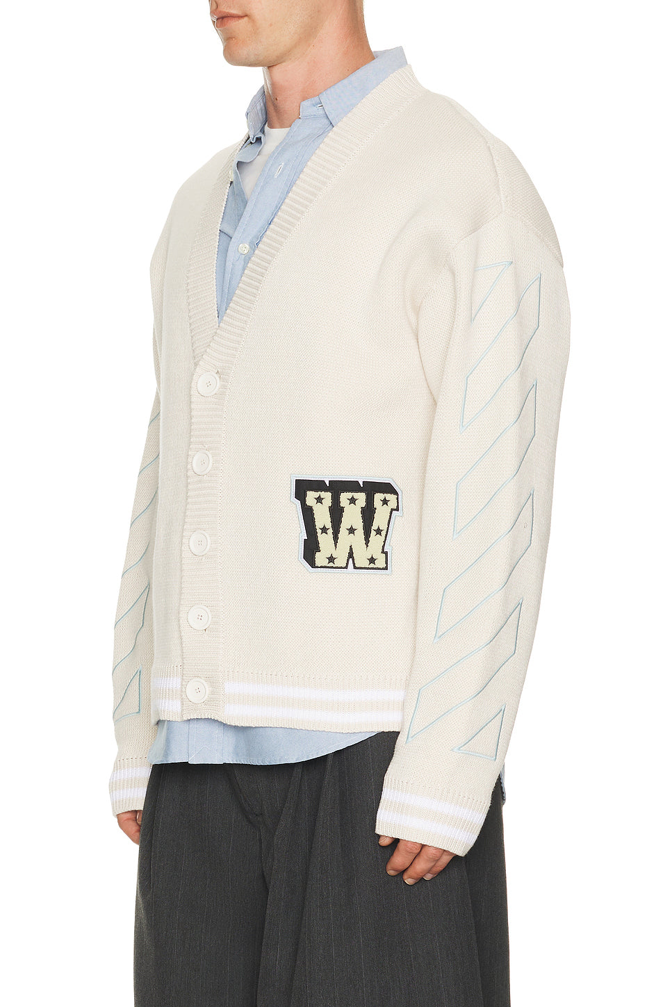 Star Logo Varsity Knit Cardigan