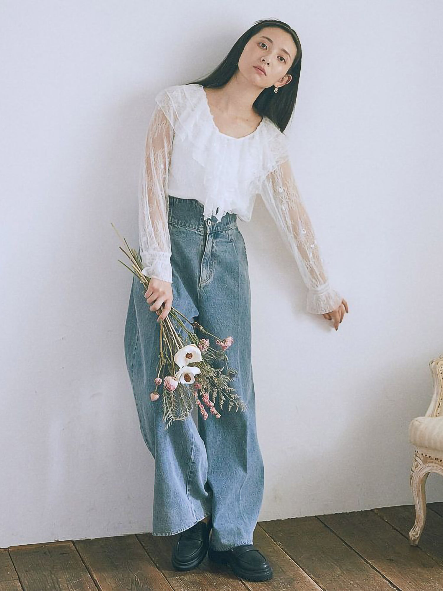 Orina High-Waisted Denim Pants