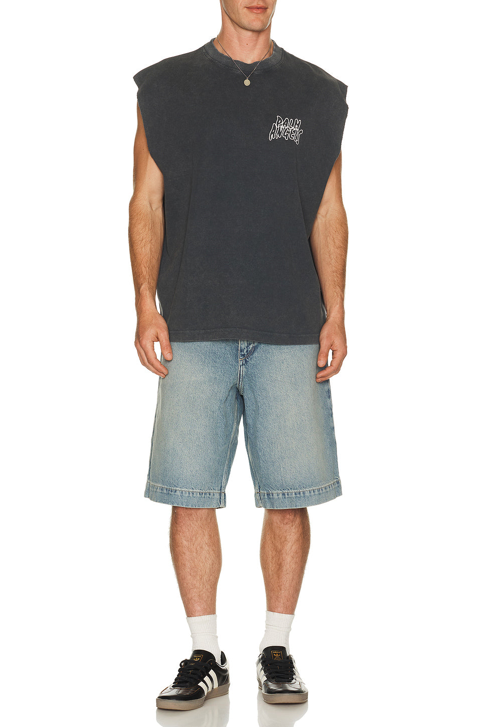 Palm Leaf Distressed Tank