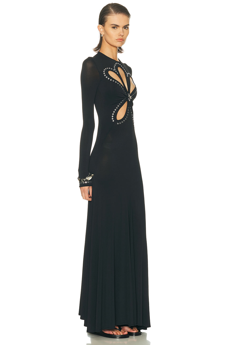 Flower Cut Out Long Dress