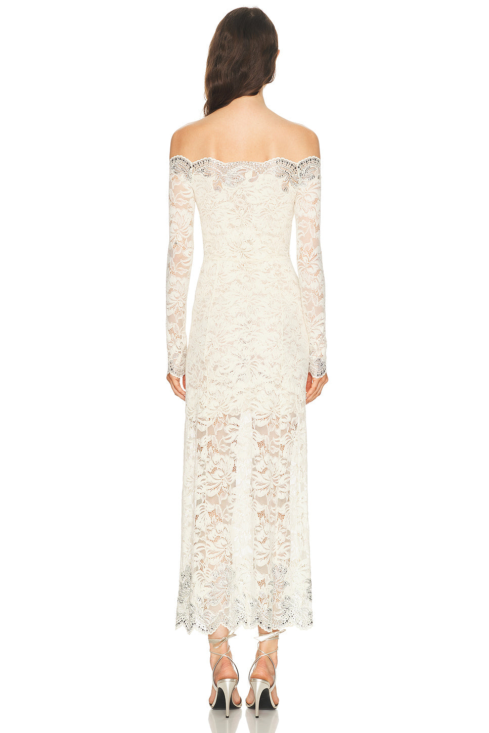 Studded Off Shoulder Maxi Dress