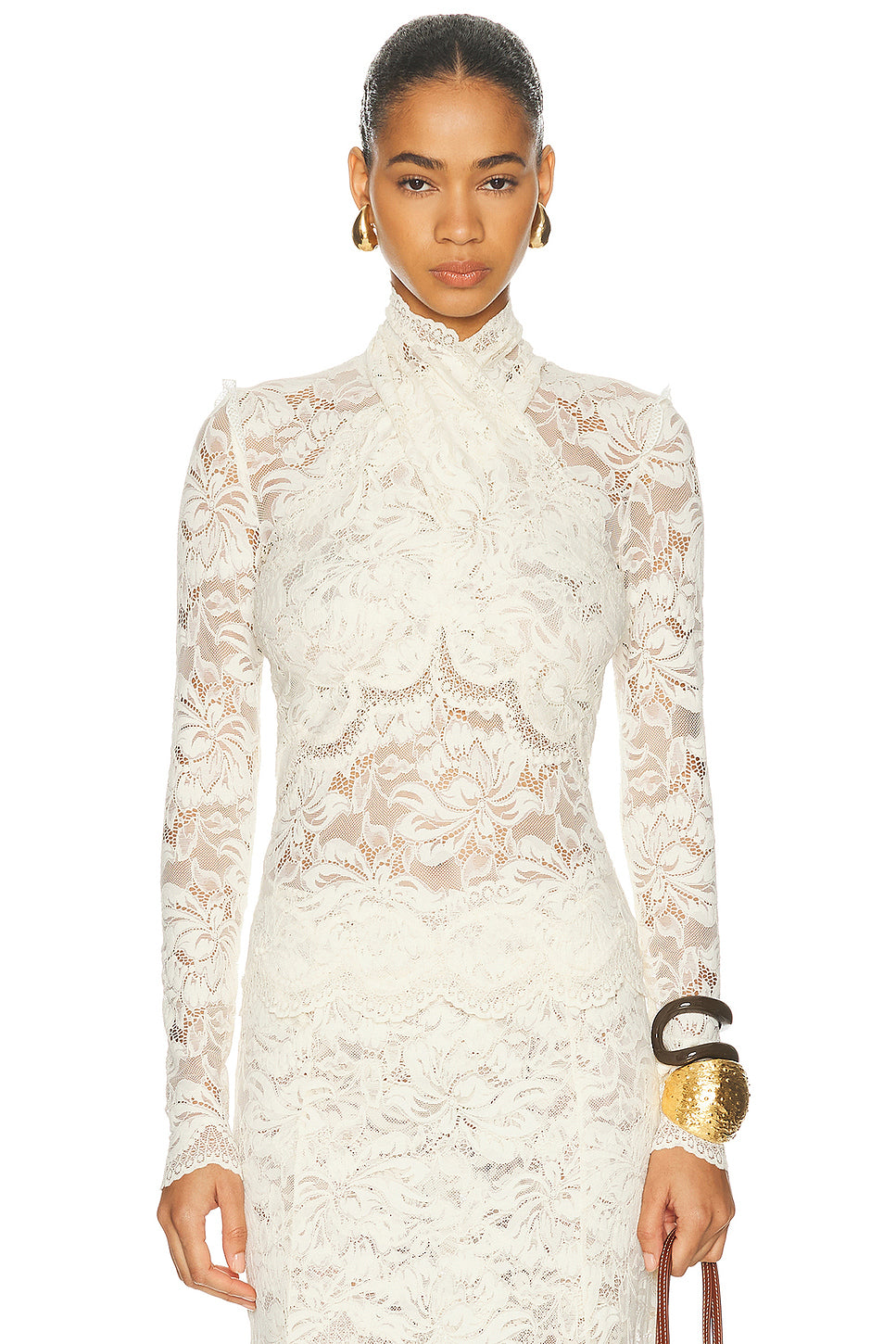 Turtleneck Lace Top
