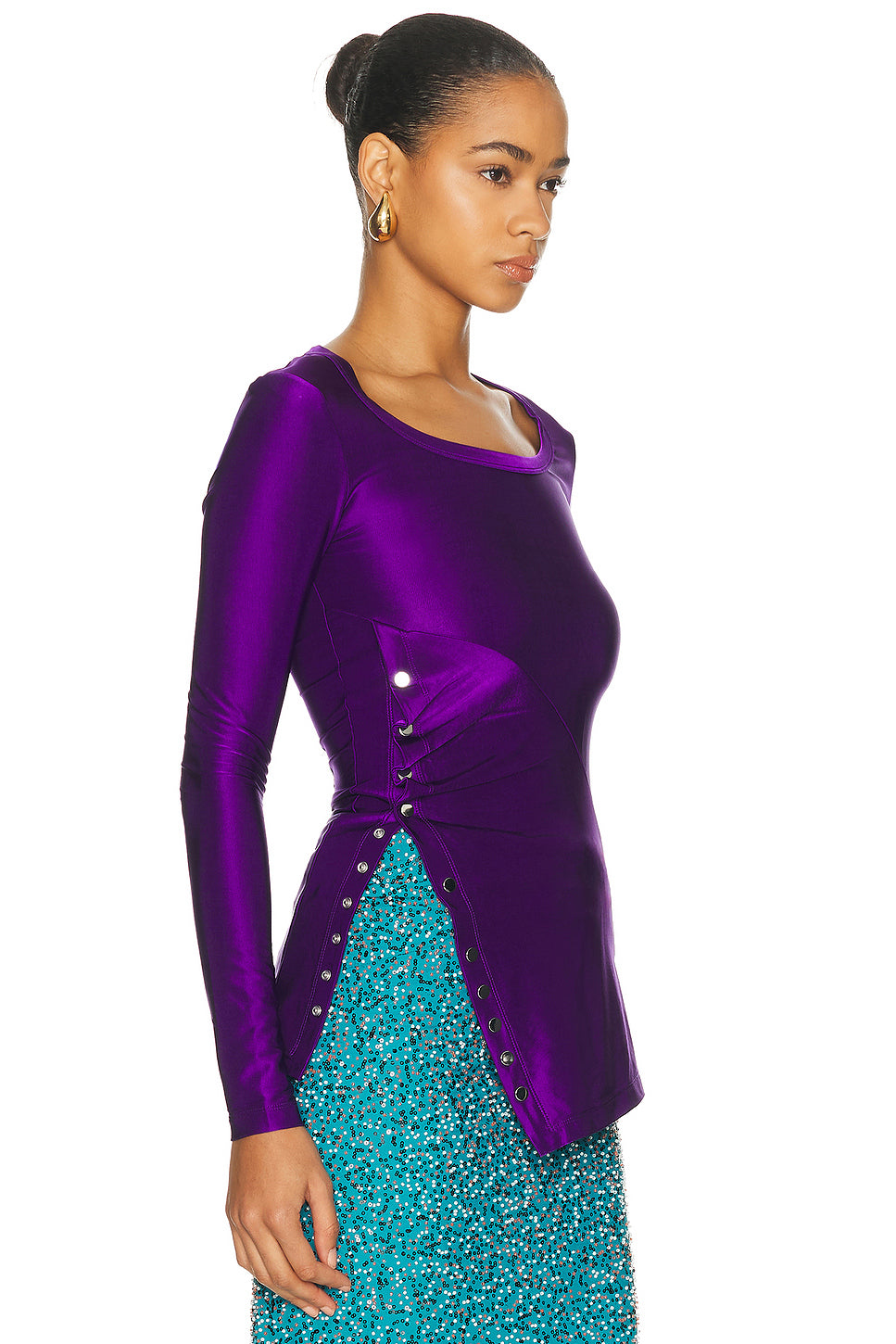 Side Buttoned Long Sleeve Top