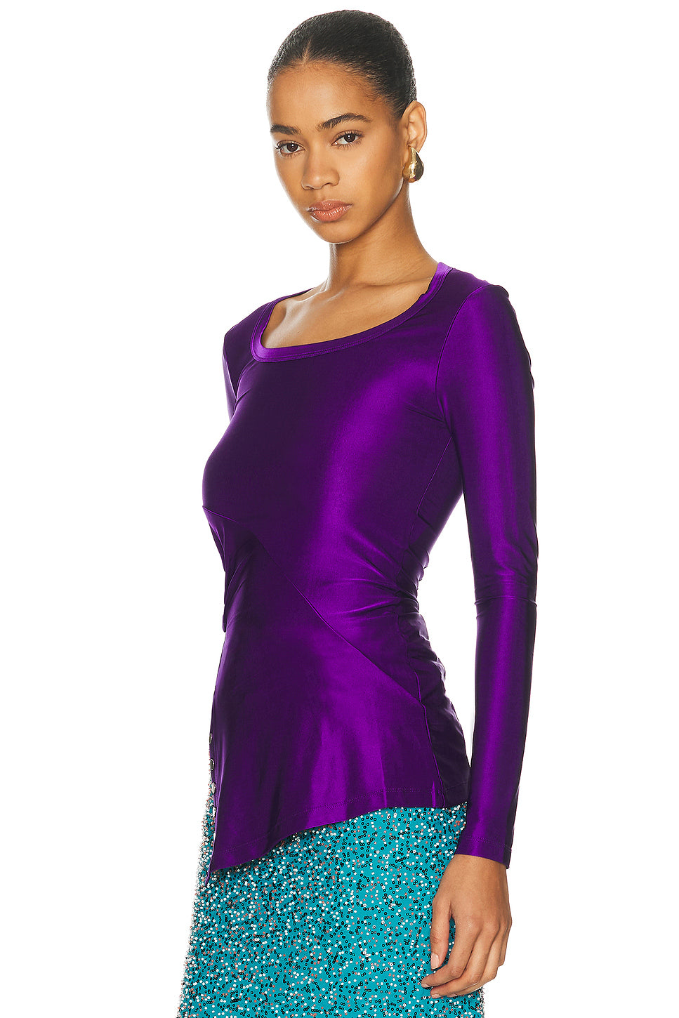 Side Buttoned Long Sleeve Top