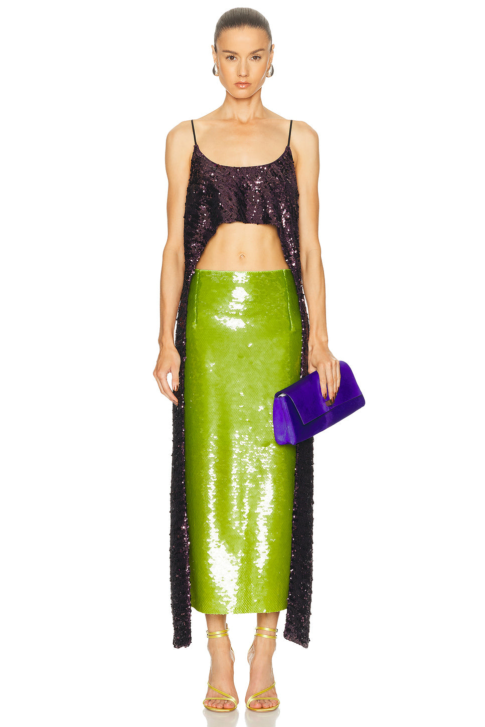 Paillette High Low Tank Top
