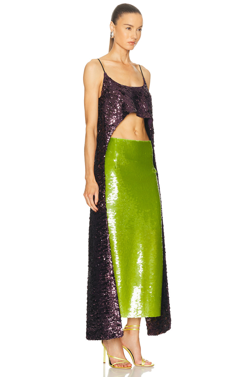 Paillette High Low Tank Top