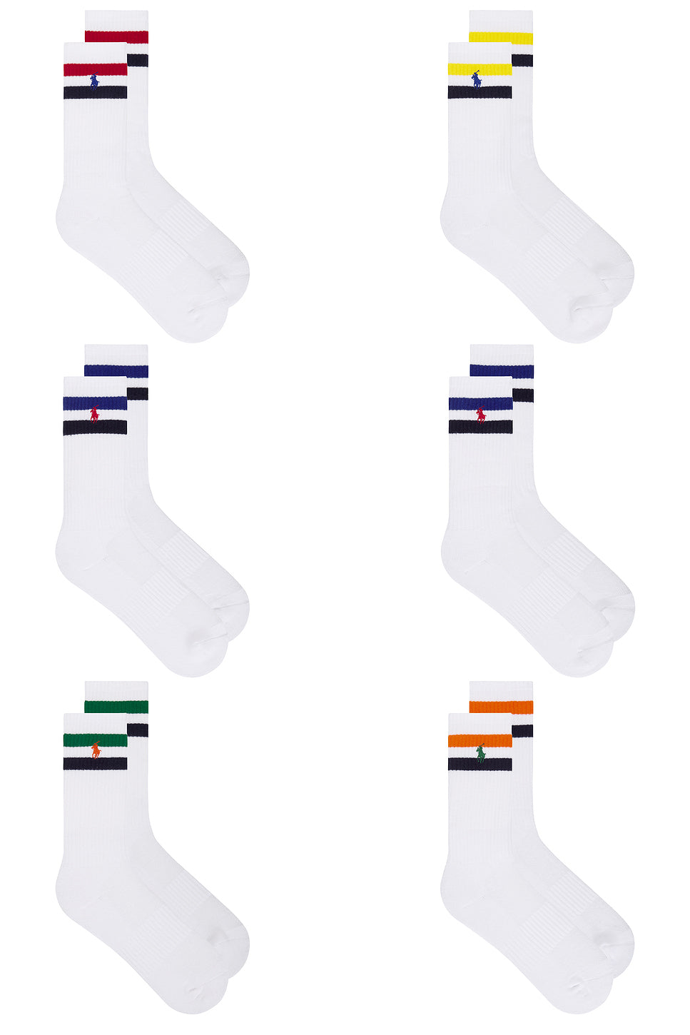 Core Stripes Crew Socks 6-Pack