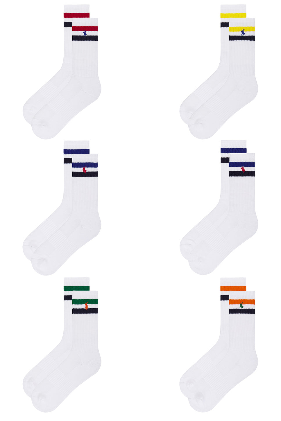 Core Stripes Crew Socks 6-Pack