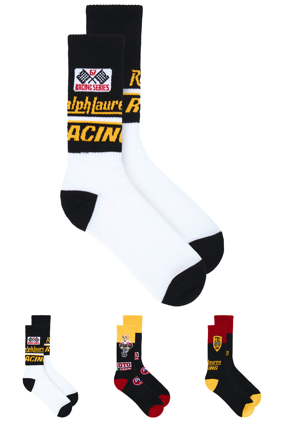 RL Moto Bear Crew Socks 3-Pack Giftbox