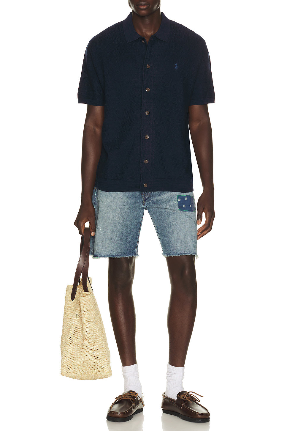 Novelty Repair Denim Jean Short