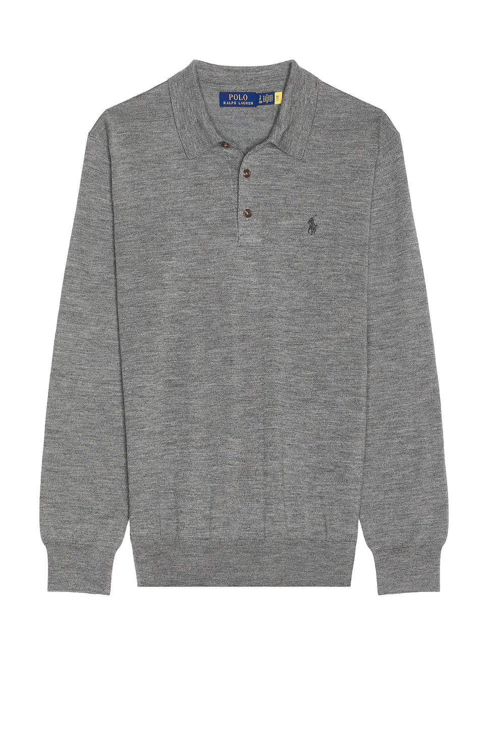Merino Wool Button Placket Polo Sweater