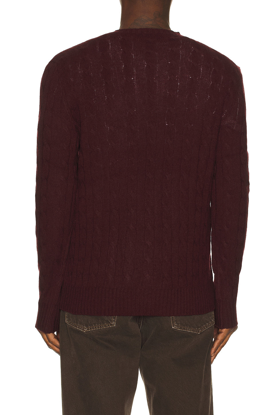 Wool Cashmere Cable Knit Crewneck Sweater