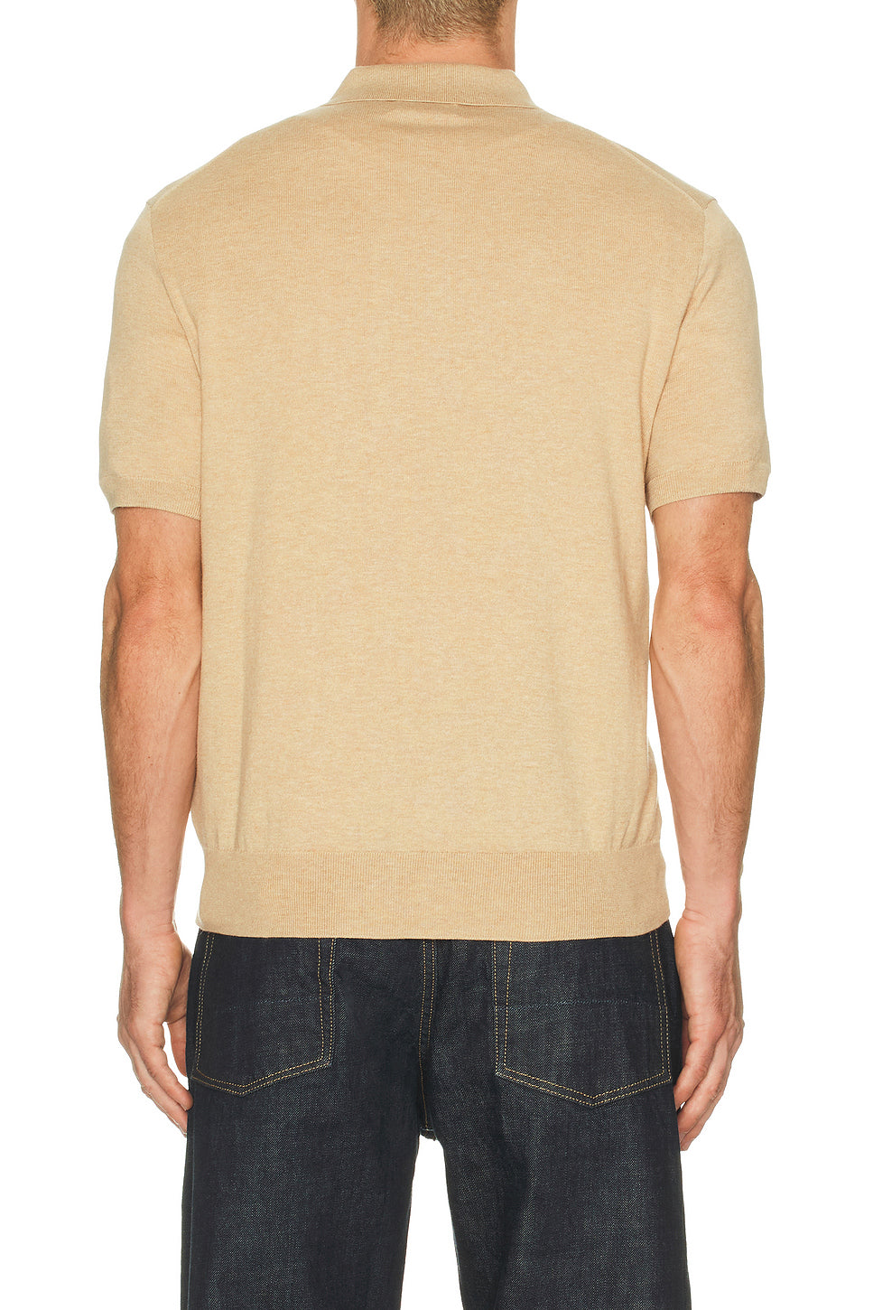 Short Sleeve Cotton Placket Pullover Sweater