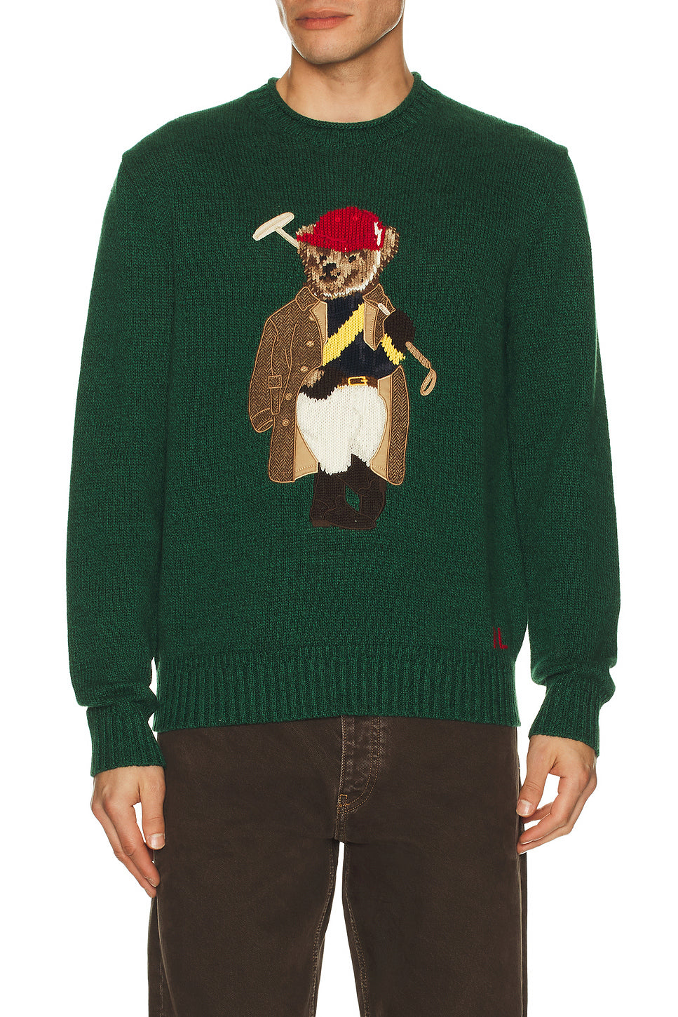 Long Sleeve Cotton Linen Novelty Society Bear Rollneck Sweater