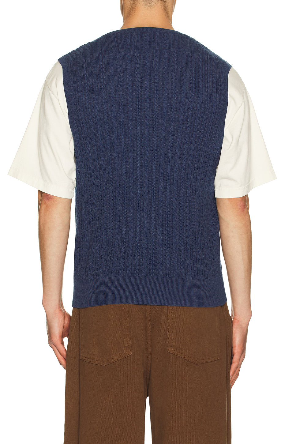 Sleeveless Featherweight Cable Knit V-Neck Sweater Vest
