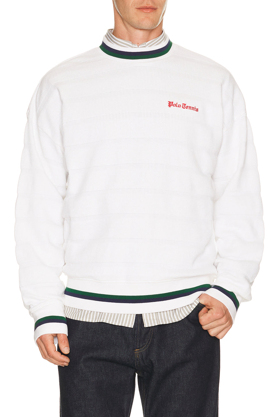 Bar Stripe Polo Tennis Pullover